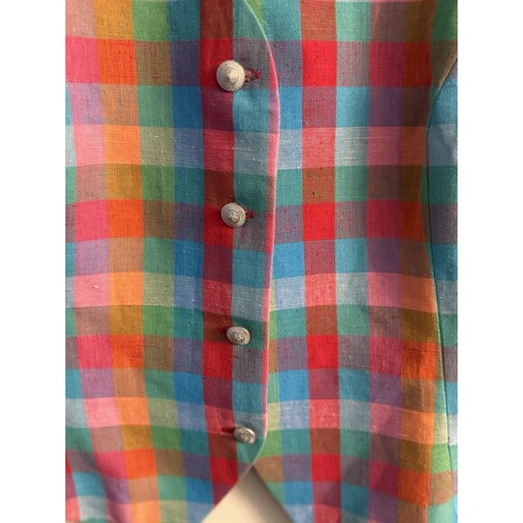 Vintage Nordstrom Trendy Colorful Plaid Vest Size 12 - Picture 2 of 11